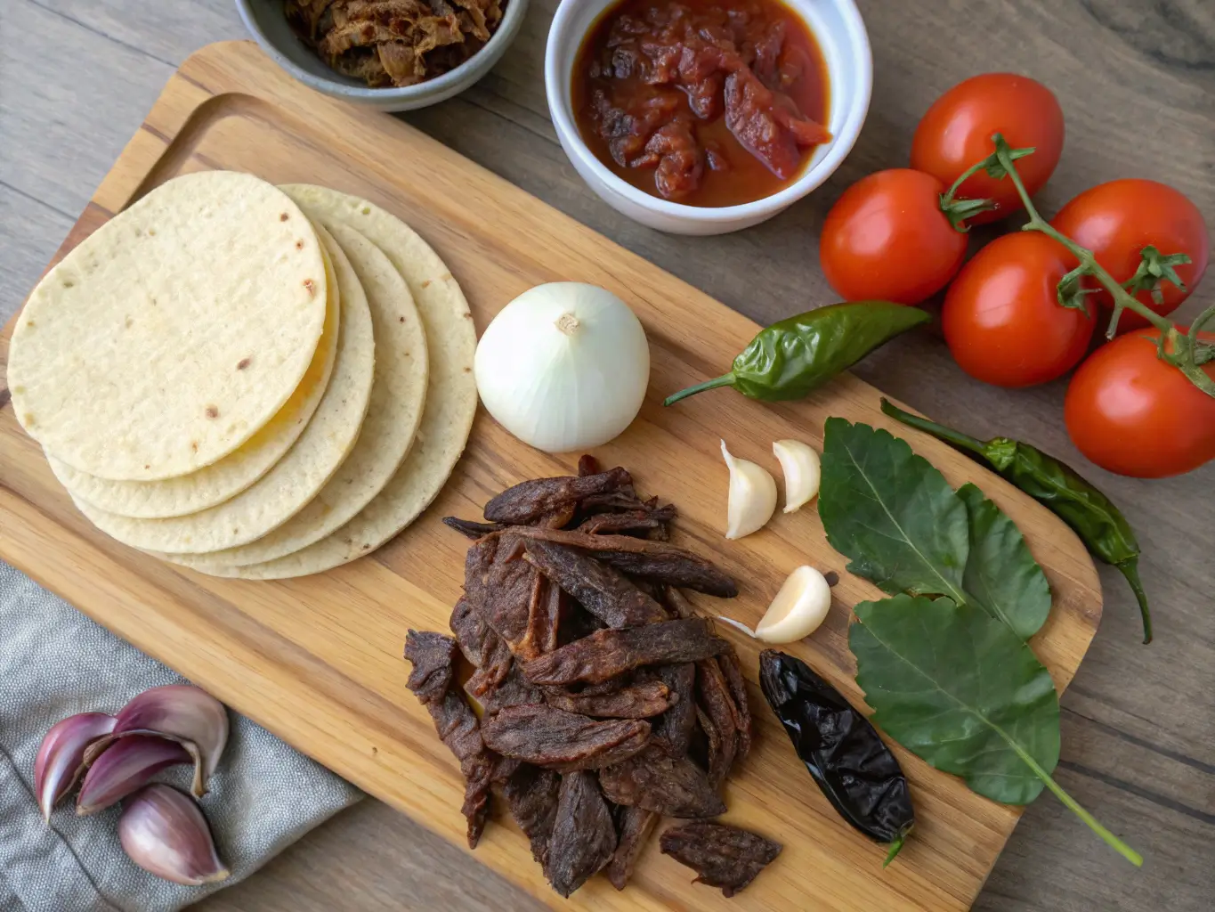 birria-tacos-crock-pot-ingredients birria tacos crock pot ingredients on cutting board
