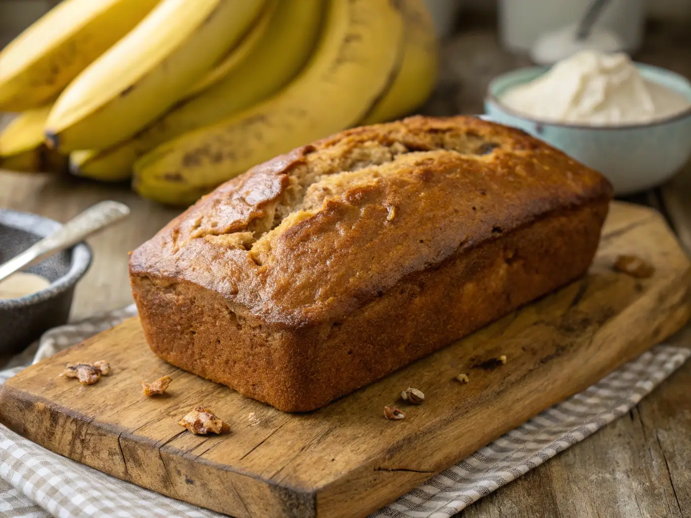 Few ingredient banana bread fresh from the oven