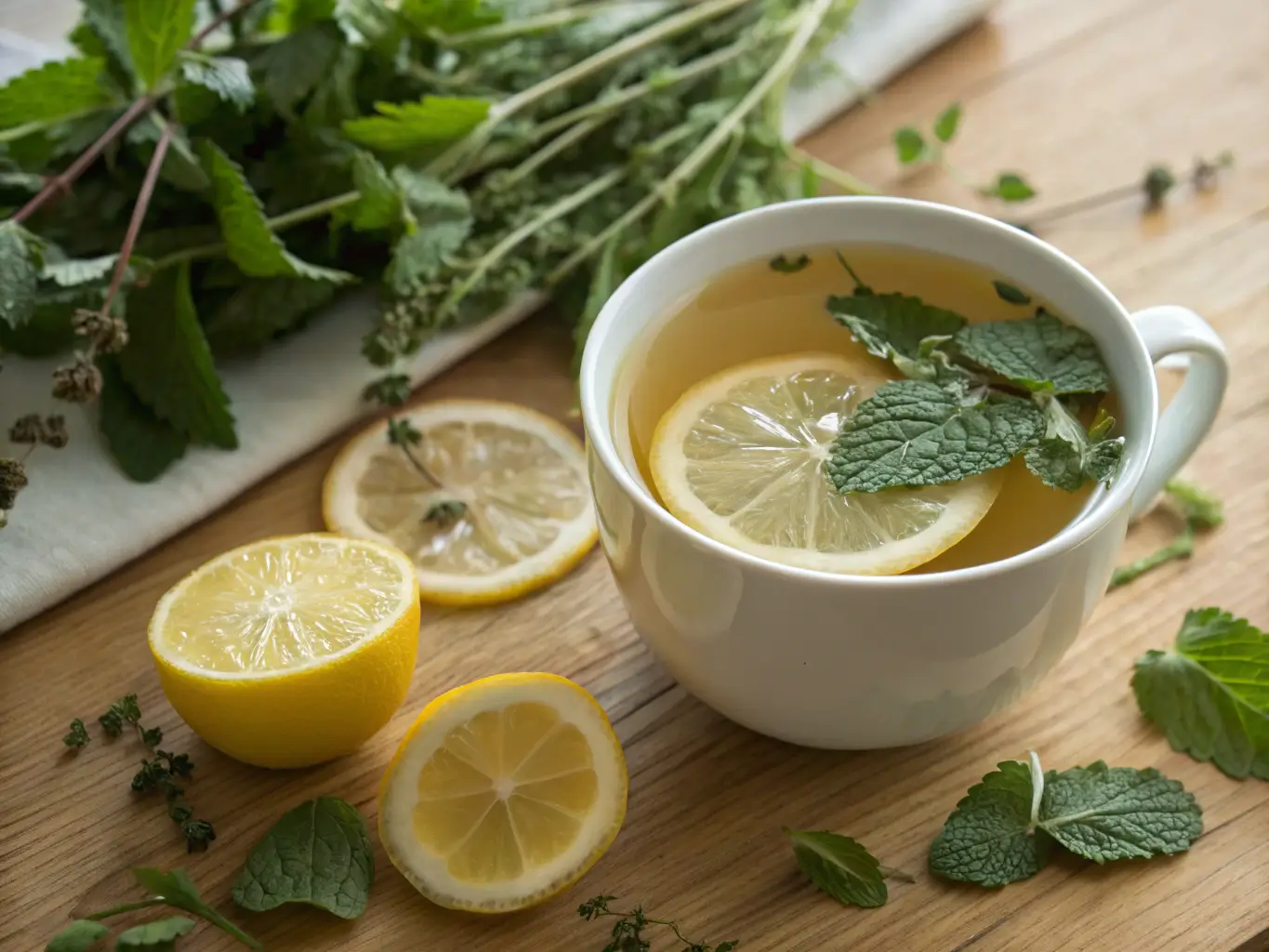 Lemon balm recipe for weight loss tea with lemon slices