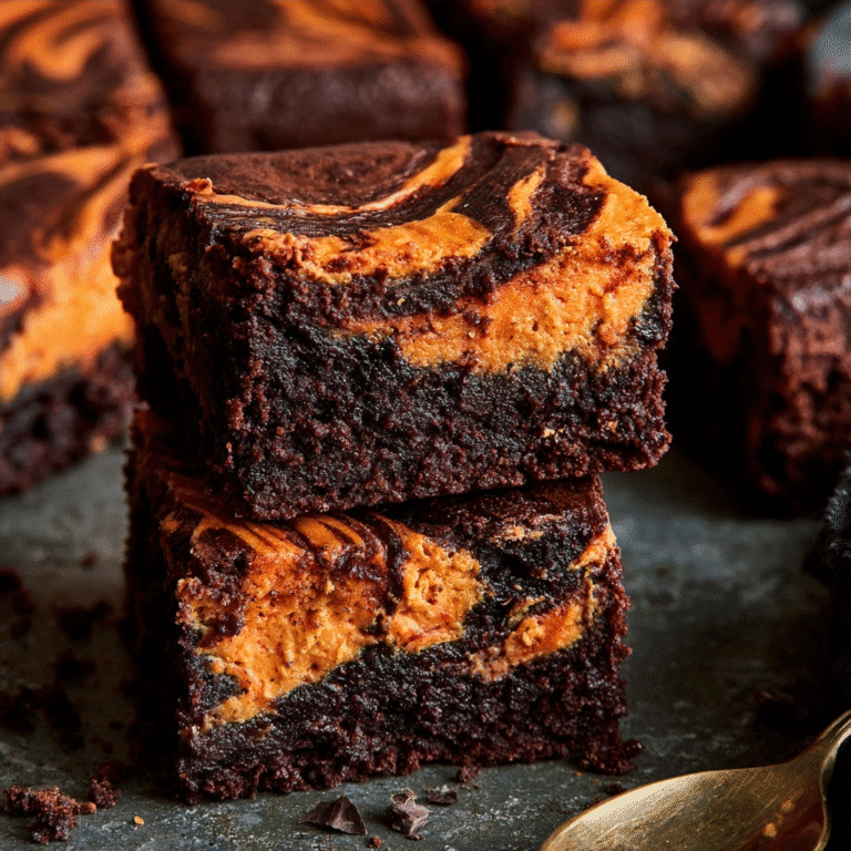 Halloween Swirl Cream Cheese Brownies