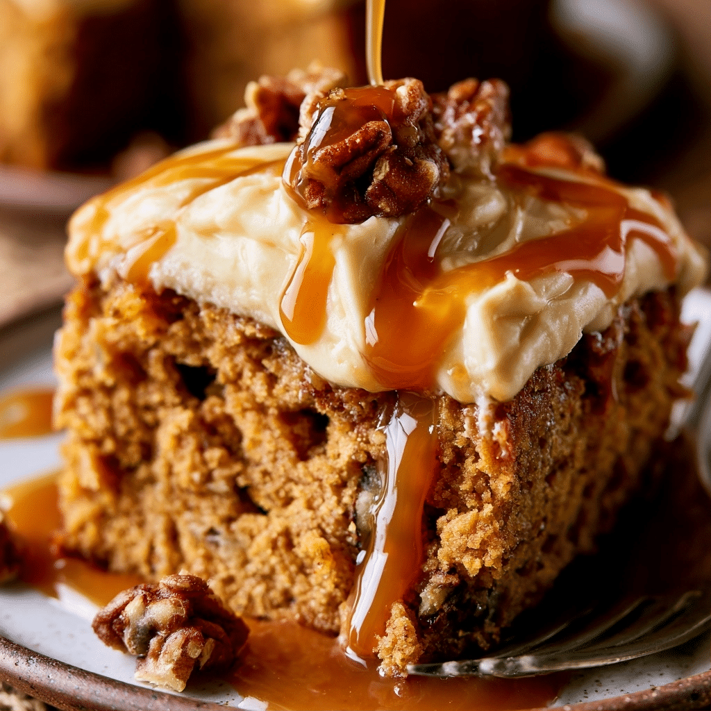 Pumpkin Cake with Caramel Cream Cheese Frosting Recipe