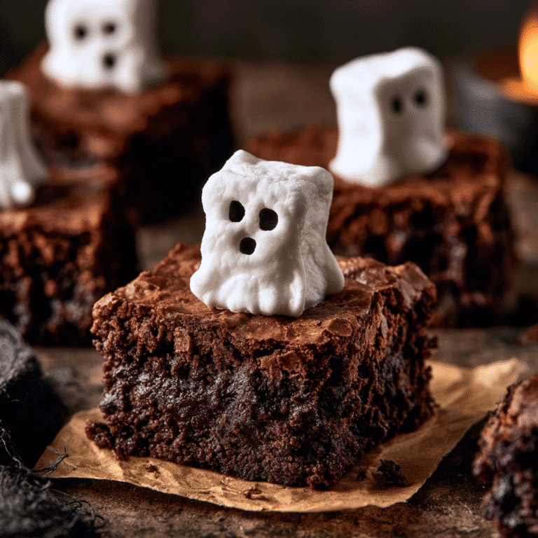 Marshmallow Ghost Brownies for Spooky Halloween Treats