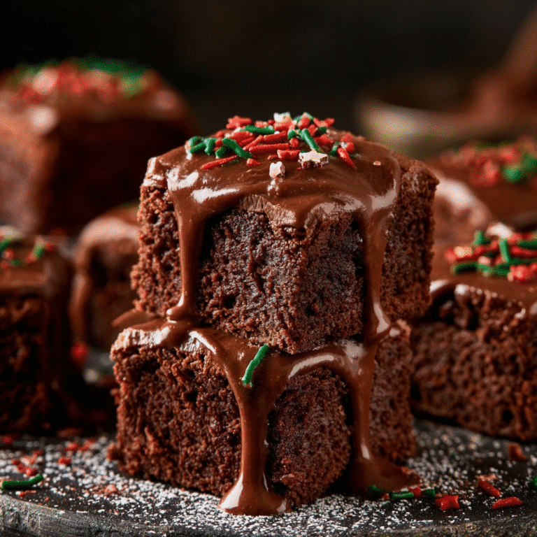 Frosted Christmas Brownies for Holiday Parties