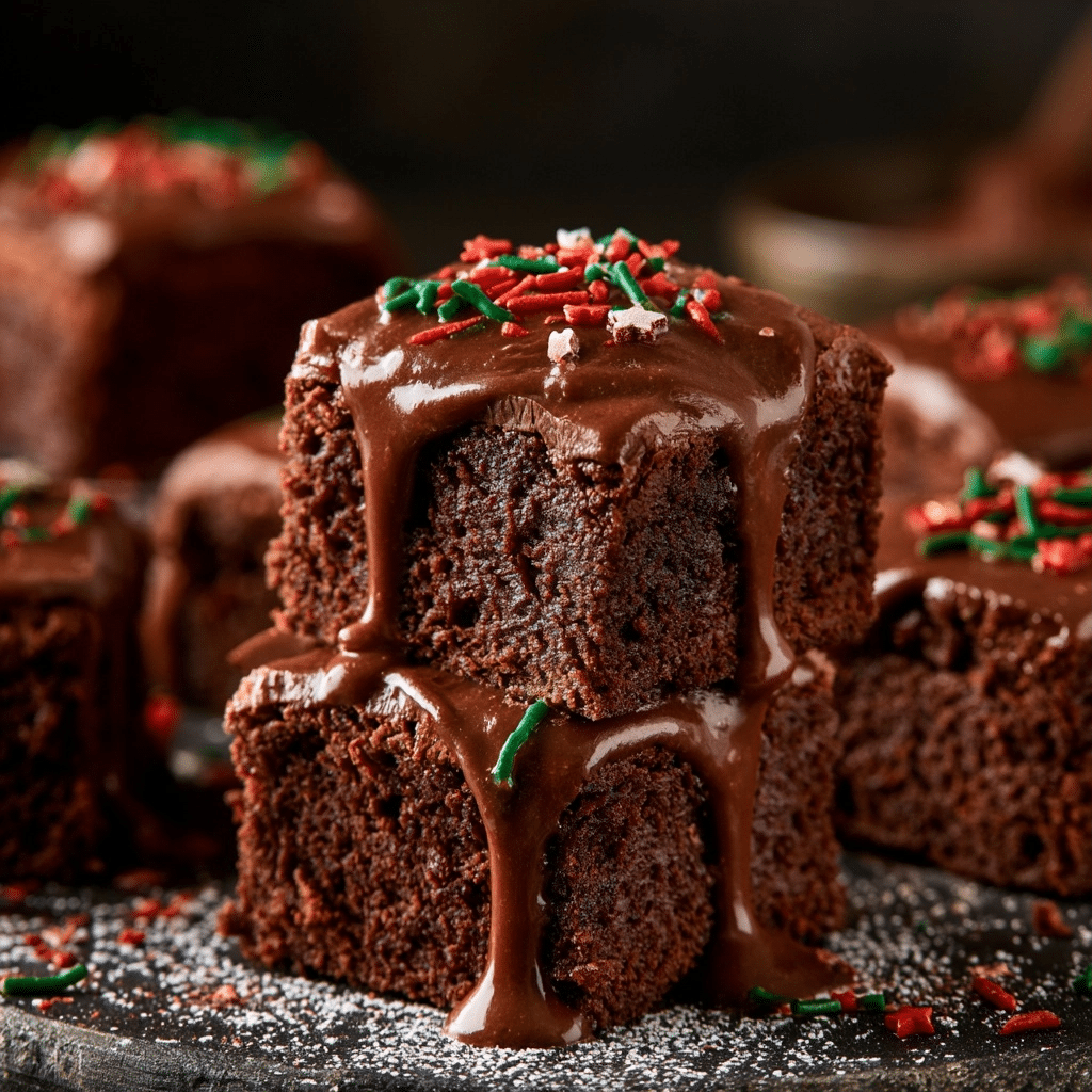 Frosted Christmas Brownies for Holiday Parties