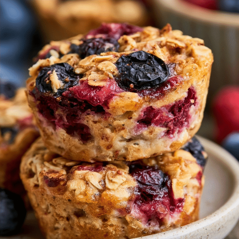 4 Ingredient Baked Oatmeal Cups for Easy Mornings
