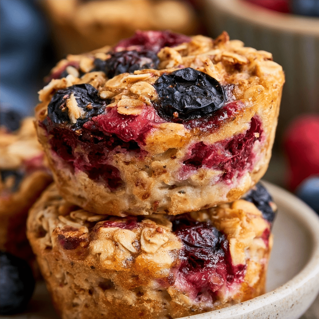 4 Ingredient Baked Oatmeal Cups for Easy Mornings